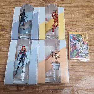 Marvel glasses (X4) & Loblaw X Marvel Be A Hero Stickers (x22) lot (NEW)